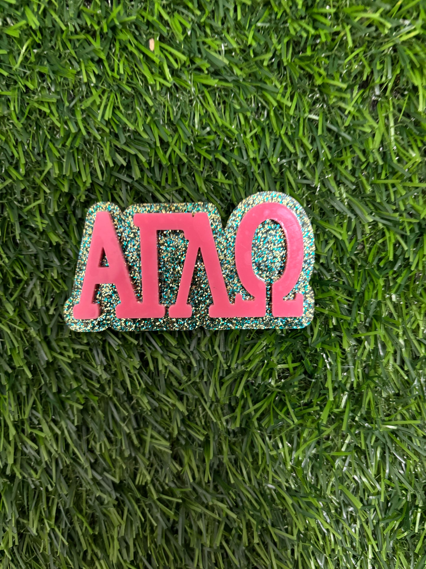 Two-Tone Glitter Acrylic Chapter Letter Pin