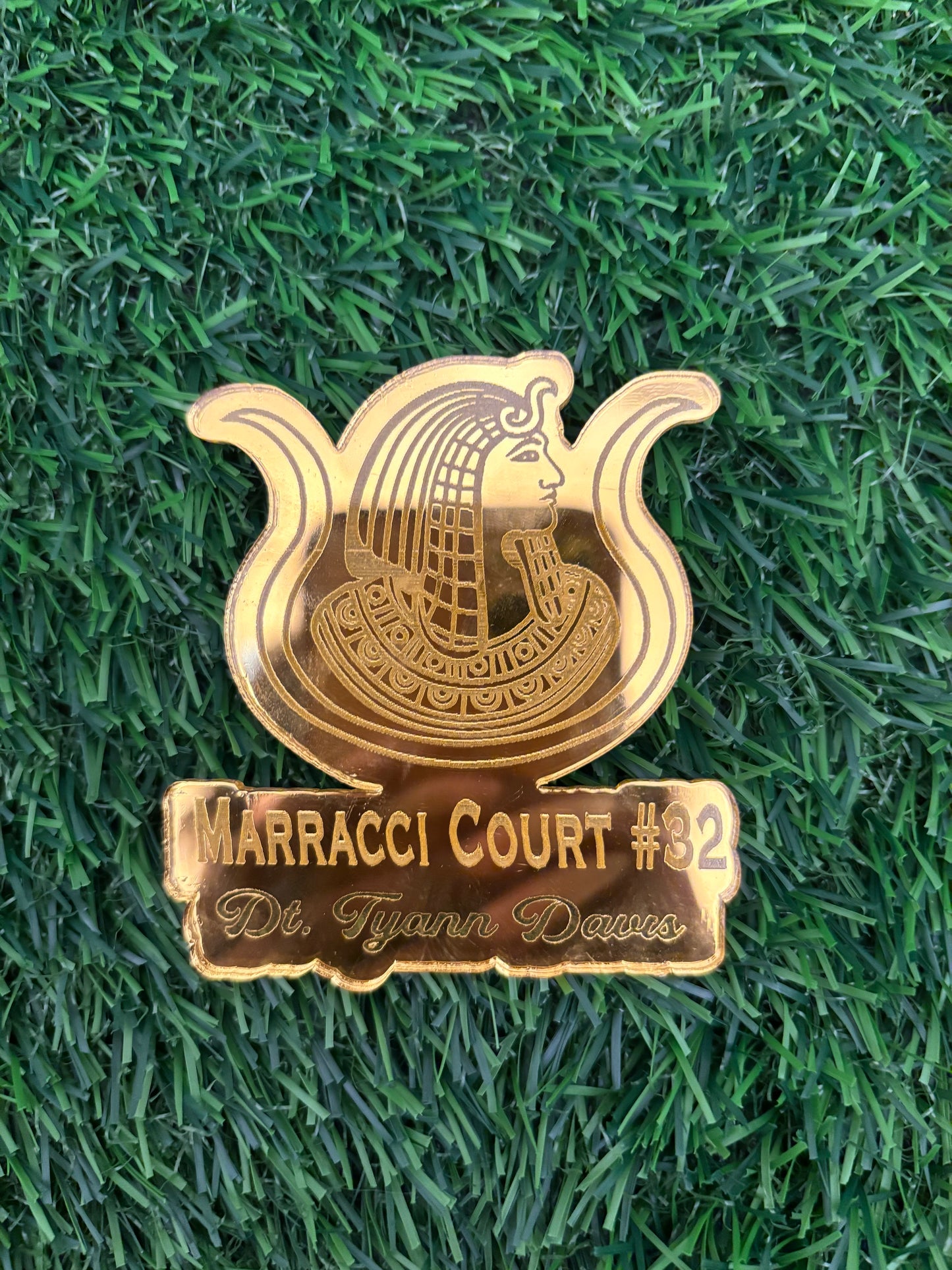 Gold Acrylic Engraved DOI Name Badge