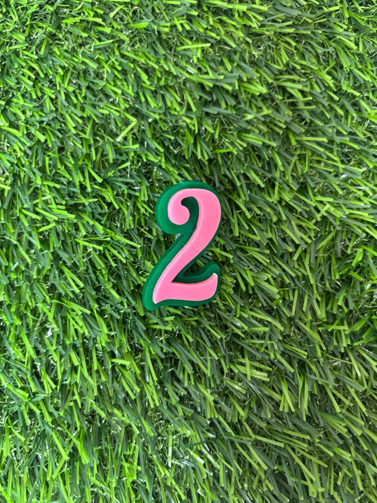 Two-Tone Acrylic Line Number Pin