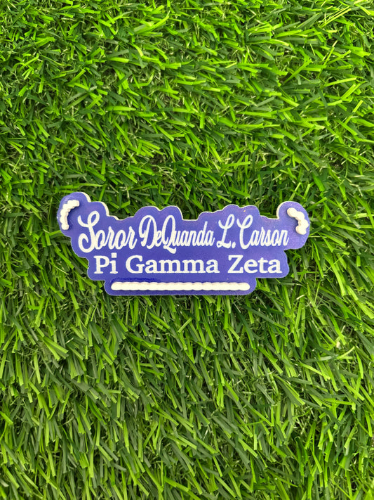 Custom Engraved Zeta Pin