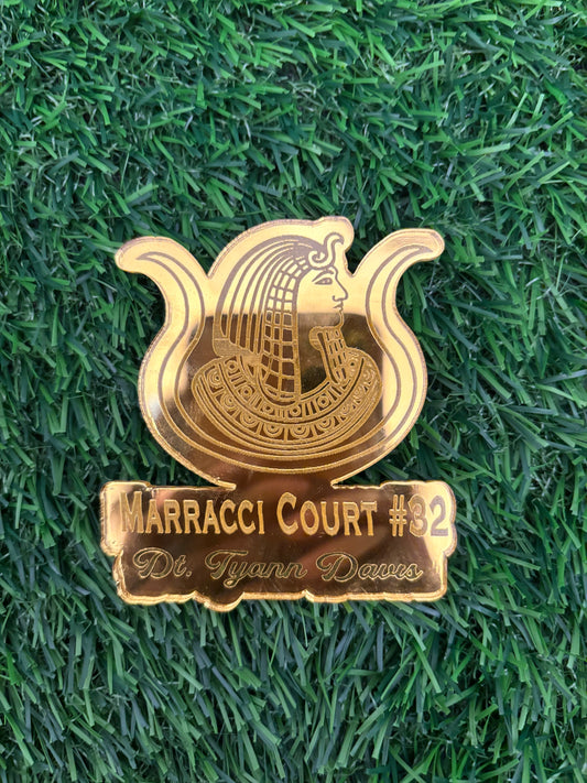 Gold Acrylic Engraved DOI Name Badge