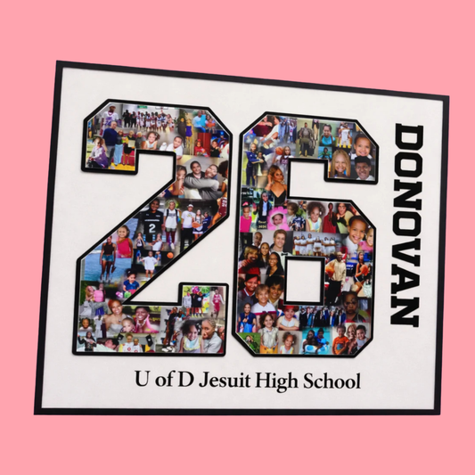 Custom Graduation Double Number Photo Collage Frame