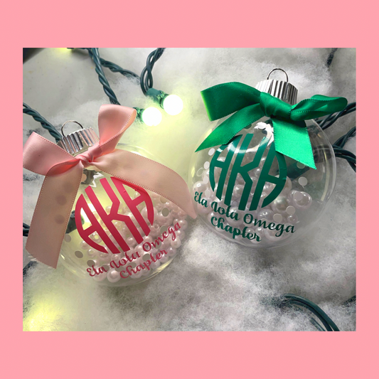 Custom Monogram Ornament w/Pearls