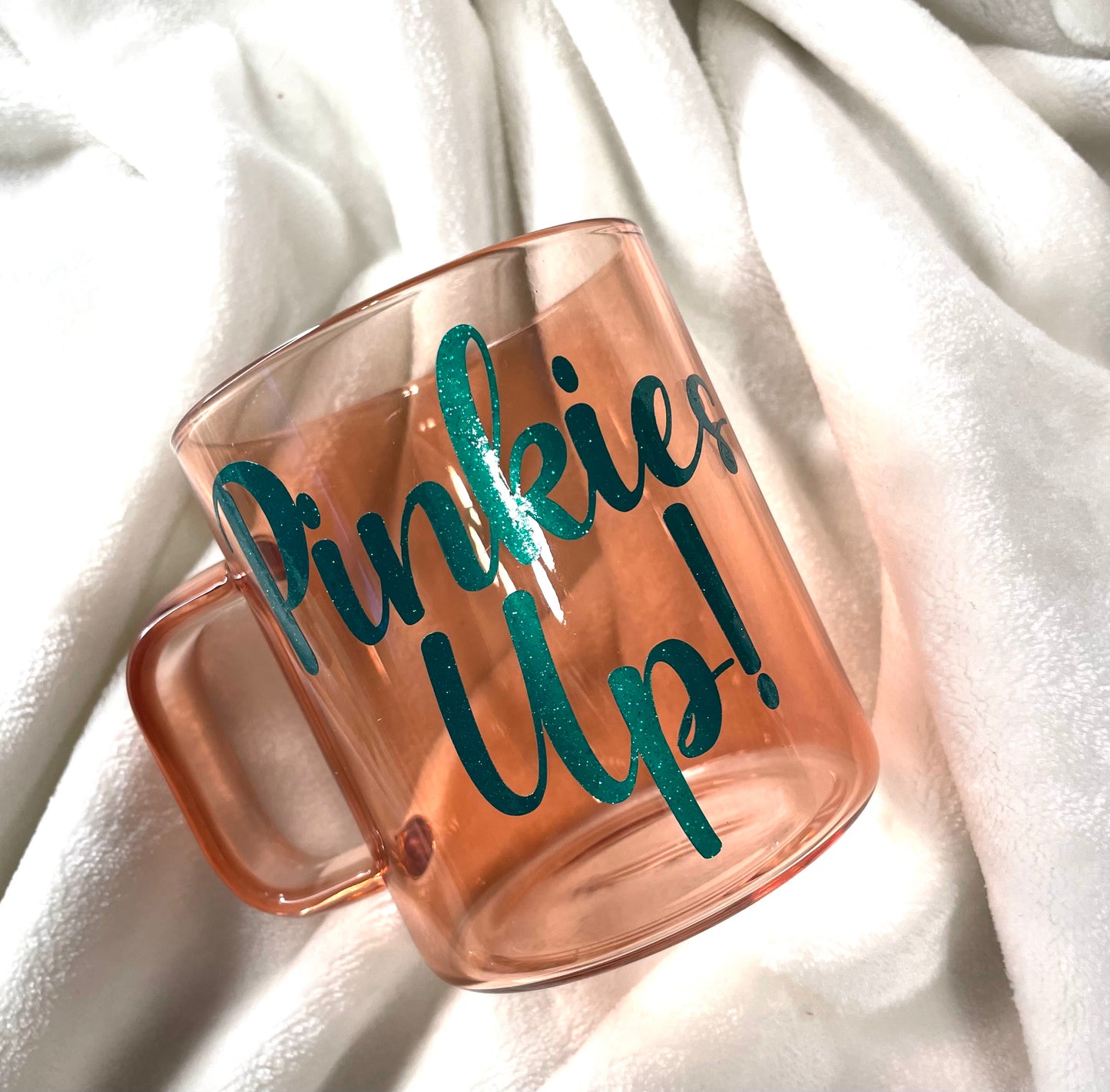 Pinkies Up Glass Mug