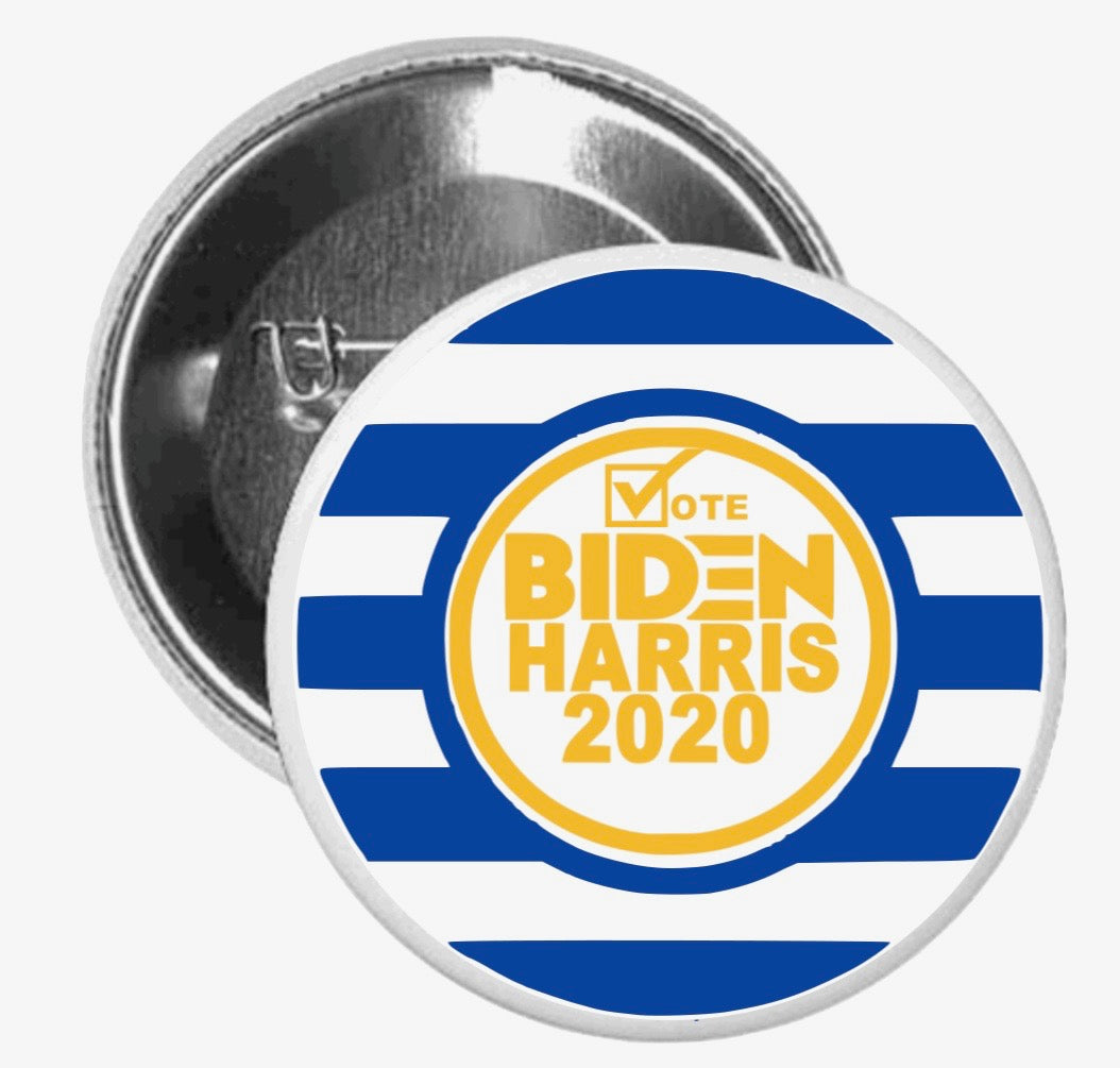 Vote Biden Harris Button- Blue/Gold