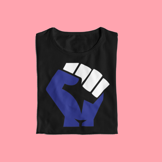 Black Power Fist- Blue & White