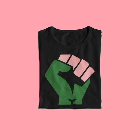 Black Power Fist- Pink & Green